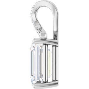 10K White Gold 11x9 mm Emerald Pendant Mounting – image 5
