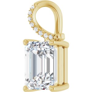 14K Yellow Gold 11x9 mm Emerald Pendant Mounting – image 3