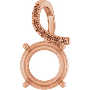 10K Rose Gold 12 mm Round Pendant Mounting – image 2