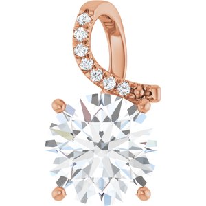 18K Rose Gold 12 mm Round Pendant Mounting