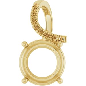 18K Yellow Gold 12 mm Round Pendant Mounting – image 2