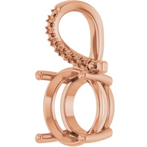 10K Rose Gold 12 mm Round Pendant Mounting – image 4
