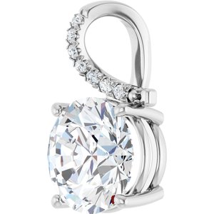 14K White Gold 12 mm Round Pendant Mounting – image 3