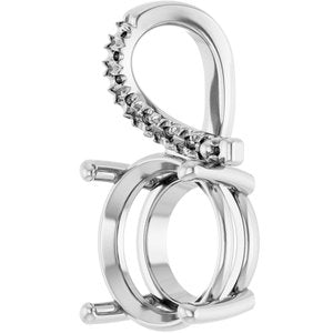 10K White Gold 12 mm Round Pendant Mounting – image 4