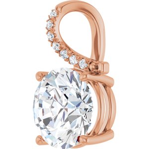 18K Rose Gold 12 mm Round Pendant Mounting – image 3