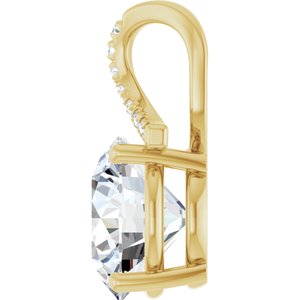 18K Yellow Gold 12 mm Round Pendant Mounting – image 5