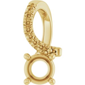 14K Yellow Gold 4.4 mm Round Pendant Mounting – image 2