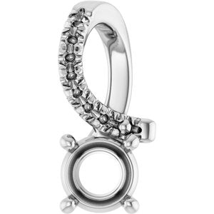 10K White Gold 4.4 mm Round Pendant Mounting – image 2