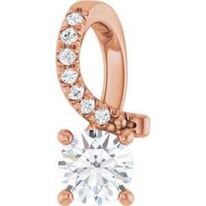 18K Rose Gold 4.4 mm Round Pendant Mounting
