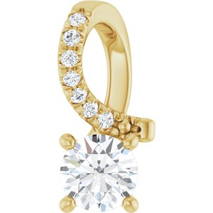 10K Yellow Gold 4.4 mm Round Pendant Mounting