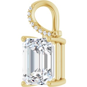 18K Yellow Gold 12x10 mm Emerald Pendant Mounting – image 3
