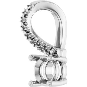 14K White Gold 4.4 mm Round Pendant Mounting – image 4