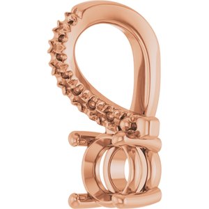 18K Rose Gold 4.4 mm Round Pendant Mounting – image 4