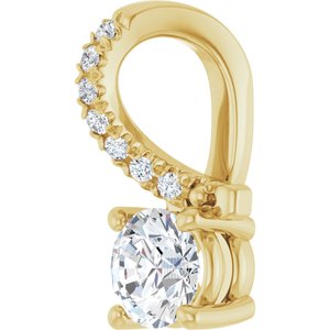 14K Yellow Gold 4.4 mm Round Pendant Mounting – image 3