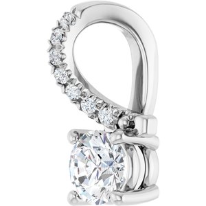 14K White Gold 4.4 mm Round Pendant Mounting – image 3