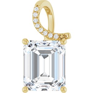 14K Yellow Gold 12x10 mm Emerald Pendant Mounting