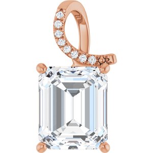 18K Rose Gold 12x10 mm Emerald Pendant Mounting