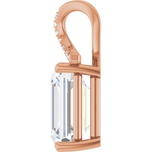 10K Rose Gold 12x10 mm Emerald Pendant Mounting – image 5