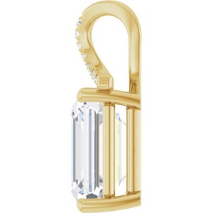 18K Yellow Gold 12x10 mm Emerald Pendant Mounting – image 5
