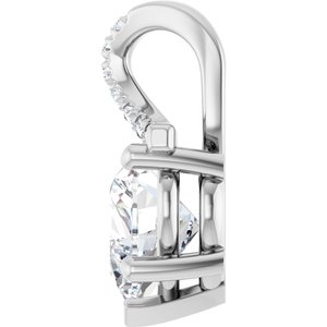 10K White Gold 8x8 mm Heart Pendant Mounting – image 5