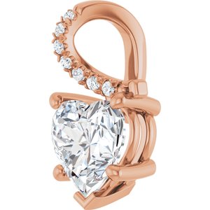 10K Rose Gold 8x8 mm Heart Pendant Mounting – image 3