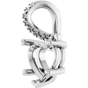 Platinum 8x8 mm Heart Pendant Mounting – image 4