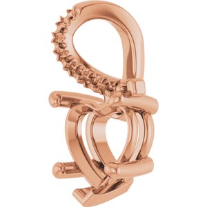 10K Rose Gold 8x8 mm Heart Pendant Mounting – image 4