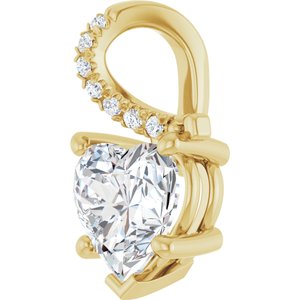 14K Yellow Gold 8x8 mm Heart Pendant Mounting – image 3