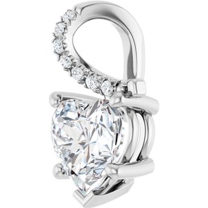 18K White Gold 8x8 mm Heart Pendant Mounting – image 3
