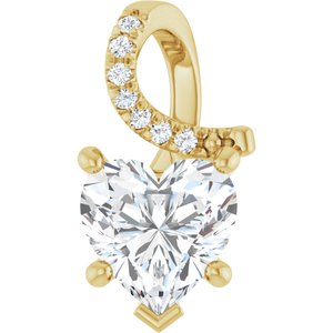 14K Yellow Gold 8x8 mm Heart Pendant Mounting