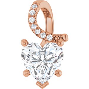 10K Rose Gold 8x8 mm Heart Pendant Mounting