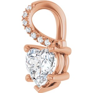 18K Rose Gold 6.5x6.5 mm Heart Pendant Mounting – image 3