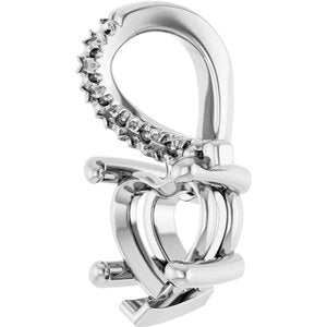 18K White Gold 6.5x6.5 mm Heart Pendant Mounting – image 4