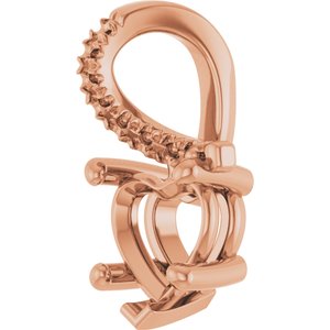 18K Rose Gold 6.5x6.5 mm Heart Pendant Mounting – image 4