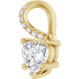 14K Yellow Gold 6.5x6.5 mm Heart Pendant Mounting – image 3