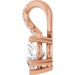 18K Rose Gold 6.5x6.5 mm Heart Pendant Mounting – image 5