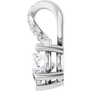 14K White Gold 6.5x6.5 mm Heart Pendant Mounting – image 5