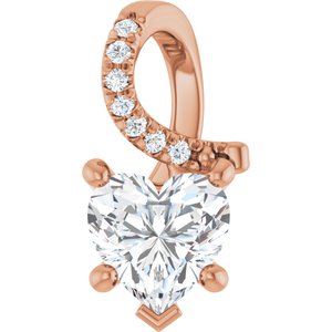 18K Rose Gold 6.5x6.5 mm Heart Pendant Mounting