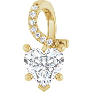 18K Yellow Gold 6.5x6.5 mm Heart Pendant Mounting