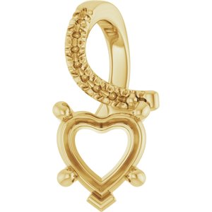 10K Yellow Gold 6.5x6.5 mm Heart Pendant Mounting – image 2
