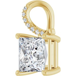 10K Yellow Gold 8x8 mm Square Pendant Mounting – image 3
