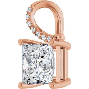 10K Rose Gold 8x8 mm Square Pendant Mounting – image 3