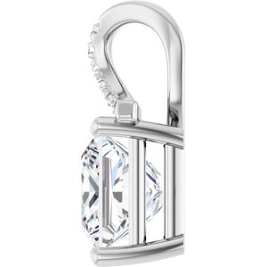 10K White Gold 8x8 mm Square Pendant Mounting – image 5