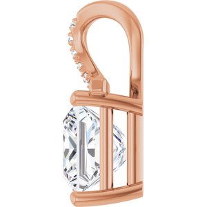 10K Rose Gold 8x8 mm Square Pendant Mounting – image 5