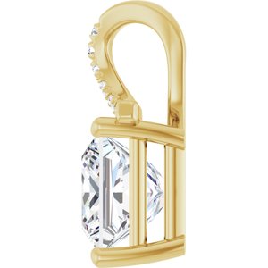 14K Yellow Gold 8x8 mm Square Pendant Mounting – image 5