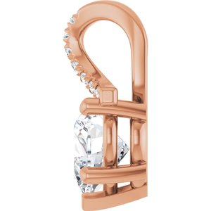 14K Rose Gold 7x7 mm Heart Pendant Mounting – image 5