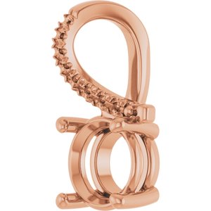 10K Rose Gold 7.4 mm Round Pendant Mounting – image 4