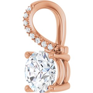 18K Rose Gold 7.4 mm Round Pendant Mounting – image 3