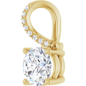 14K Yellow Gold 7.4 mm Round Pendant Mounting – image 3