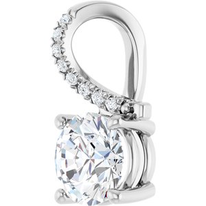 14K X1 White Gold 7.4 mm Round Pendant Mounting – image 3
